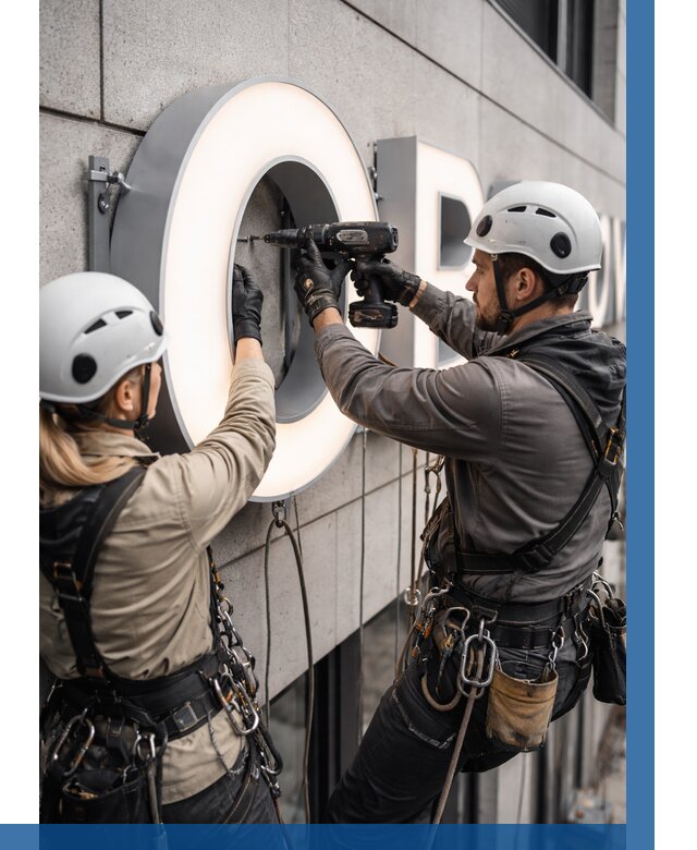 Монтаж световых букв в Мичуринске от 3106 р. под ключ ВЫСОТНИК-Мчр