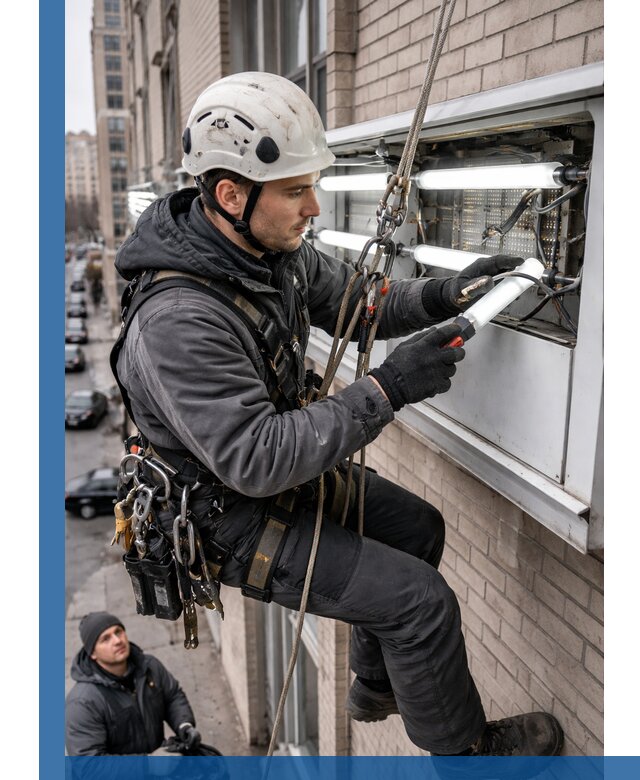 Профессиональная замена ламп в наружной вывеске в Мичуринске