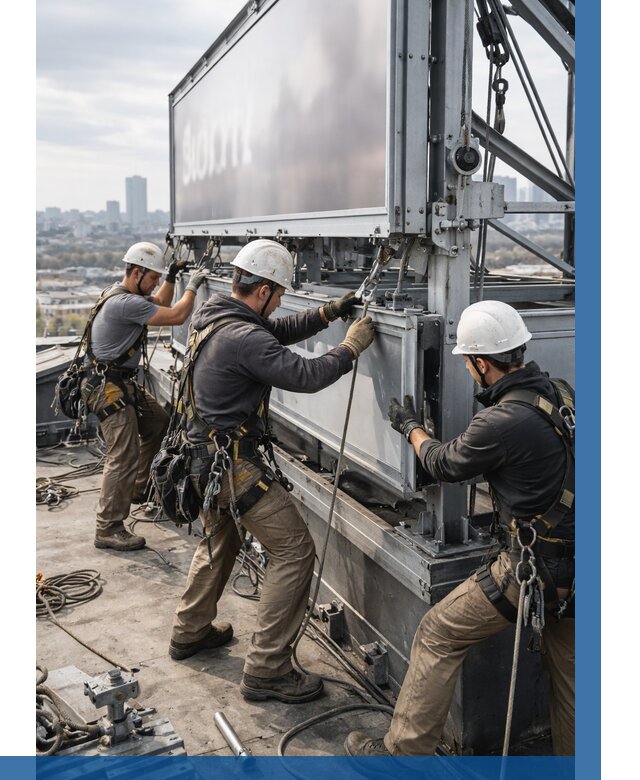 Монтаж крышной рекламной конструкции в Мичуринске от 62124 р.|ВЫСОТНИК-Мчр