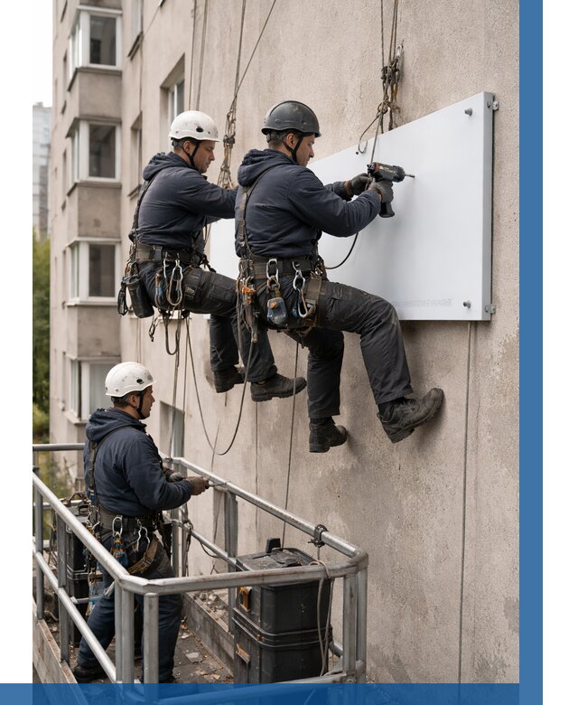 Монтаж табличек и указателей в Мичуринске от 3624 р. | ВЫСОТНИК-Мчр