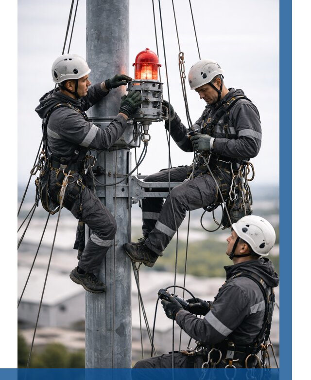 Монтаж заградительных огней в Мичуринске от 8801 р. | ВЫСОТНИК-Мчр