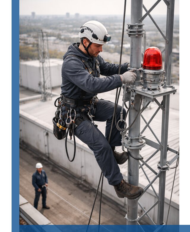 Монтаж заградительных огней и обслуживание объектов в Мичуринске