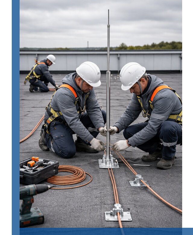 Монтаж молниезащиты на кровле в Мичуринске под ключ с гарантией