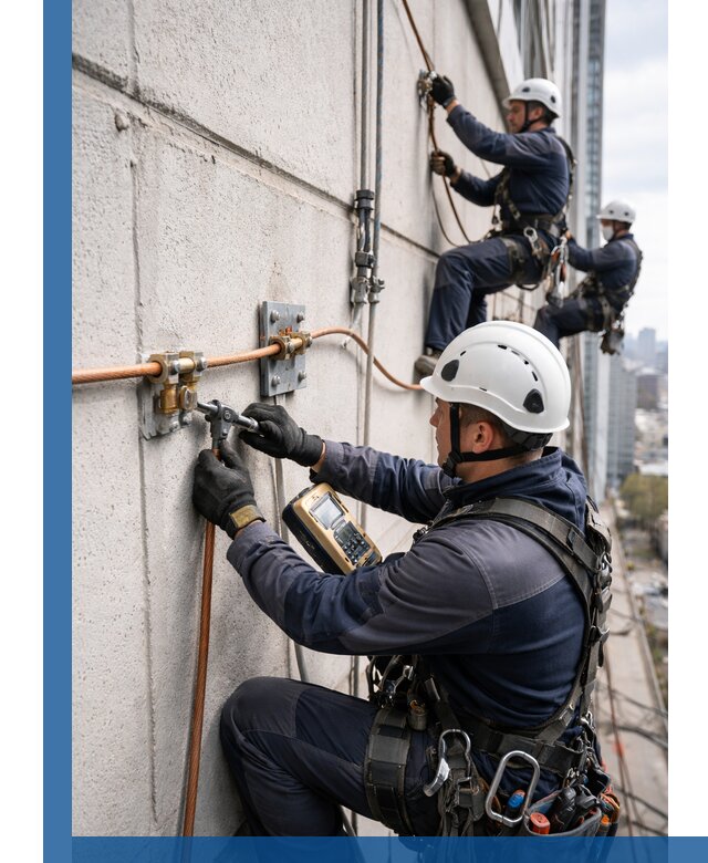 Монтаж системы заземления здания и молниезащиты в Мичуринске