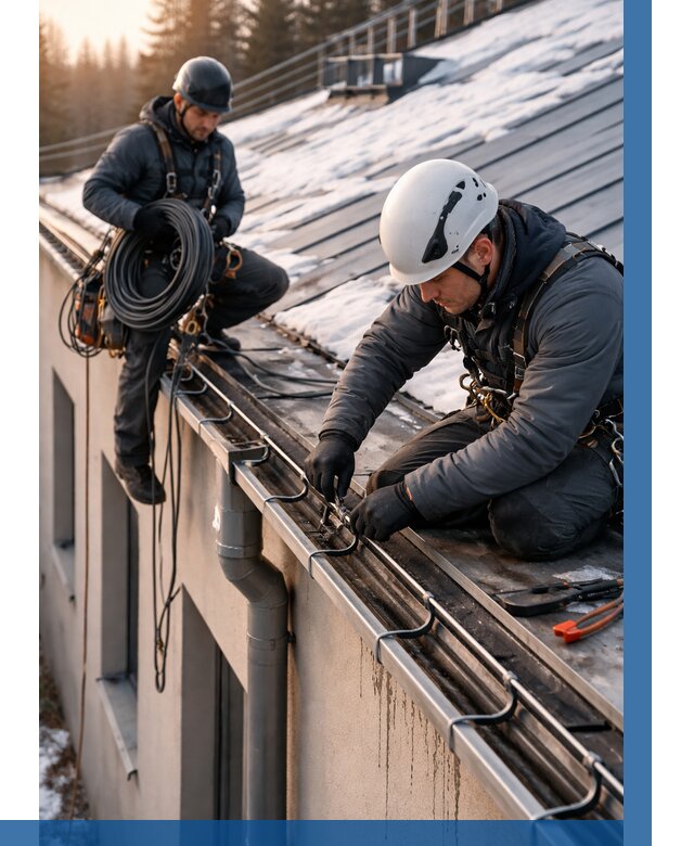 Монтаж греющего кабеля на кровле в Мичуринске от 466 р. | ВЫСОТНИК-Мчр