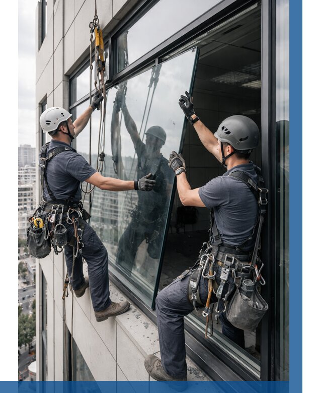 Замена стеклопакетов на высоте в Мичуринске от 5695 р. | ВЫСОТНИК-Мчр