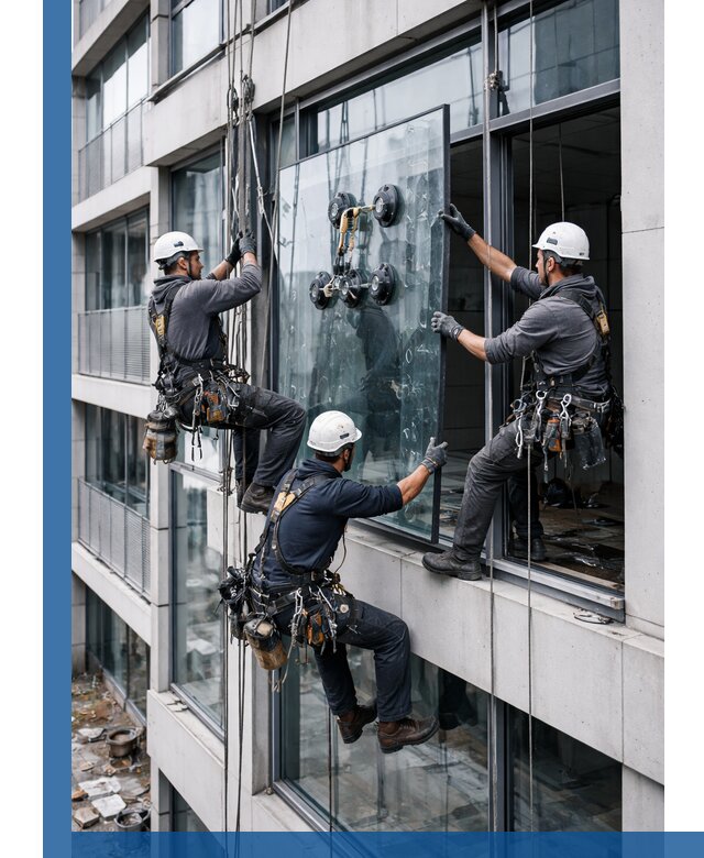 Фасадное остекление и монтаж витражей зданий в Мичуринске под ключ