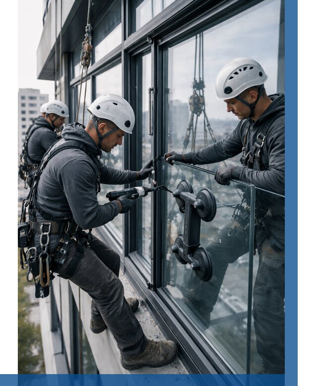 Витражное остекление зданий в Мичуринске от 3624 р. | ВЫСОТНИК-Мчр