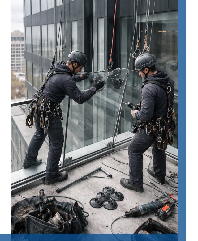 Монтаж стеклянных ограждений в Мичуринске от 2589 р. | ВЫСОТНИК-Мчр