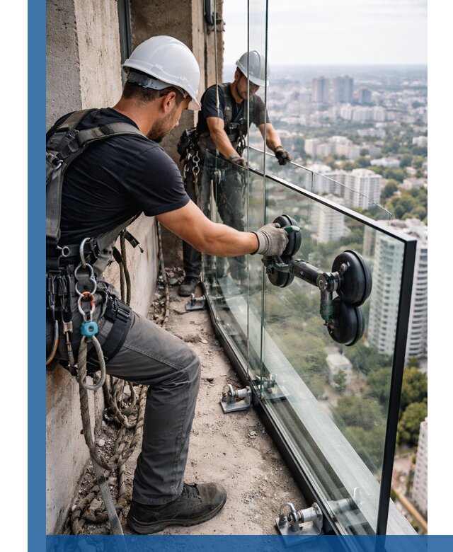 Монтаж стеклянных ограждений под ключ с гарантией в Мичуринске