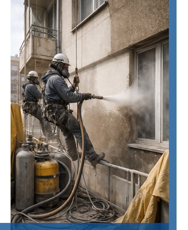 Пескоструйная очистка фасада в Мичуринске от 673 р. | ВЫСОТНИК-Мчр