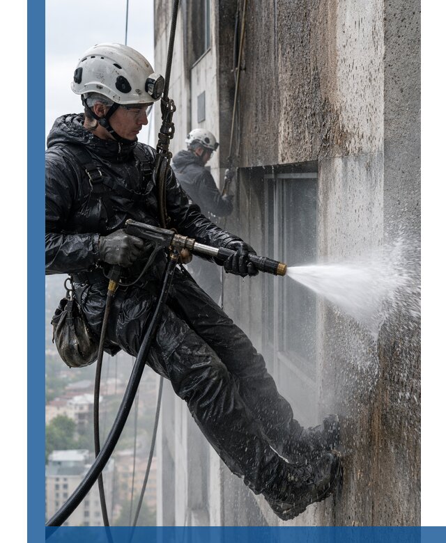 Гидроструйная очистка фасадов и конструкций в Мичуринске