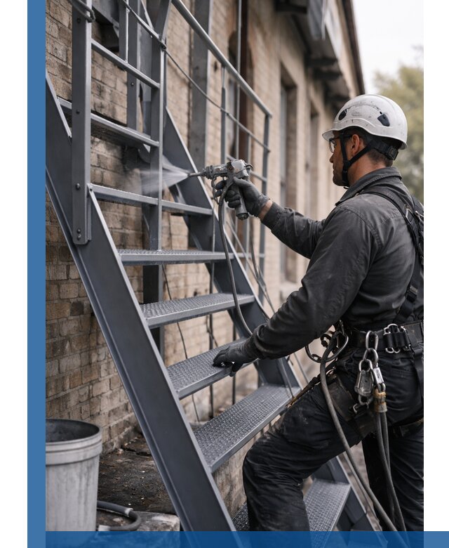 Покраска и антикоррозионная защита пожарных лестниц в Мичуринске