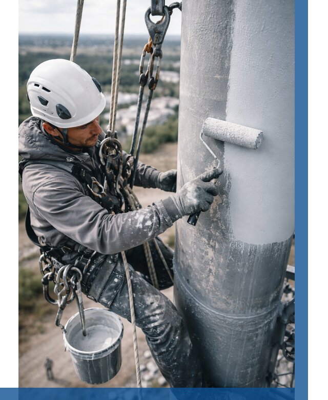 Покраска мачт связи под ключ в Мичуринске от 880 р. | ВЫСОТНИК-Мчр
