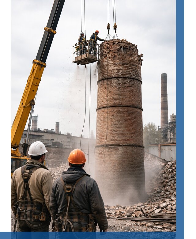 Демонтаж дымовой трубы в Мичуринске от 93186 р. | ВЫСОТНИК-Мчр, смета