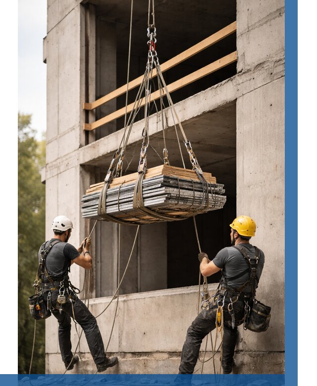 Подъем материала на этаж веревками в Мичуринске от 1553 р. | ВЫСОТНИК-Мчр