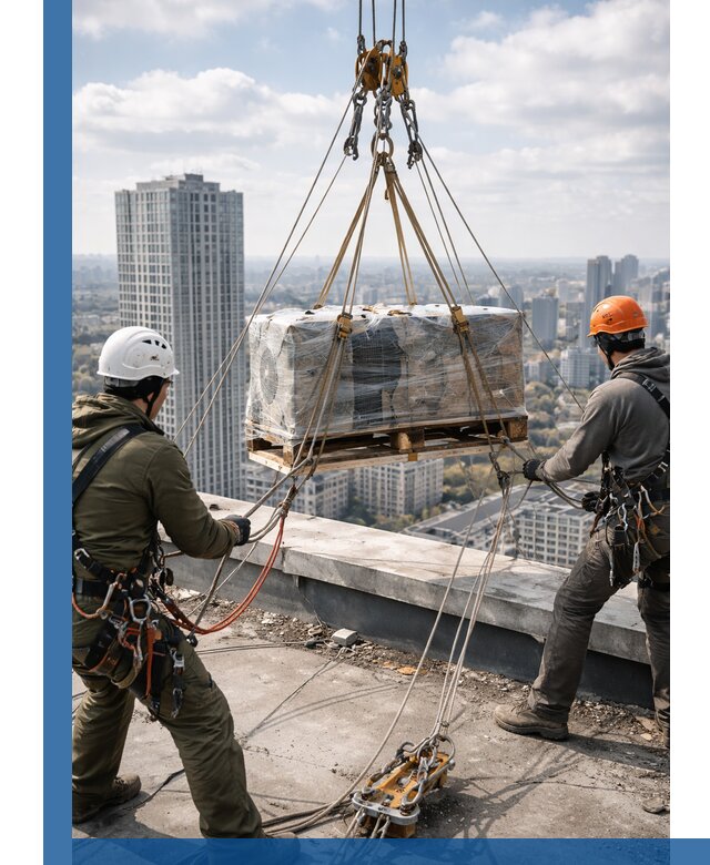Подъем и монтаж крупногабаритных грузов на крышу в Мичуринске