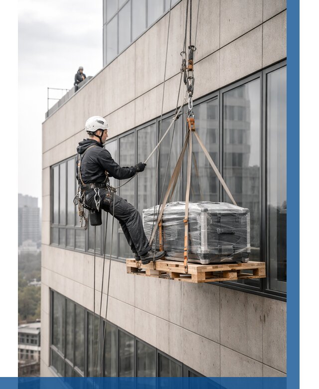 Спуск груза по фасаду в Мичуринске от 3624 р. | ВЫСОТНИК-Мчр