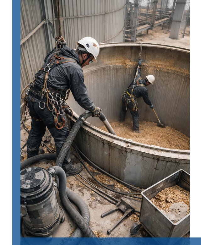 Профессиональная чистка зерновых бункеров в Мичуринске с выездом