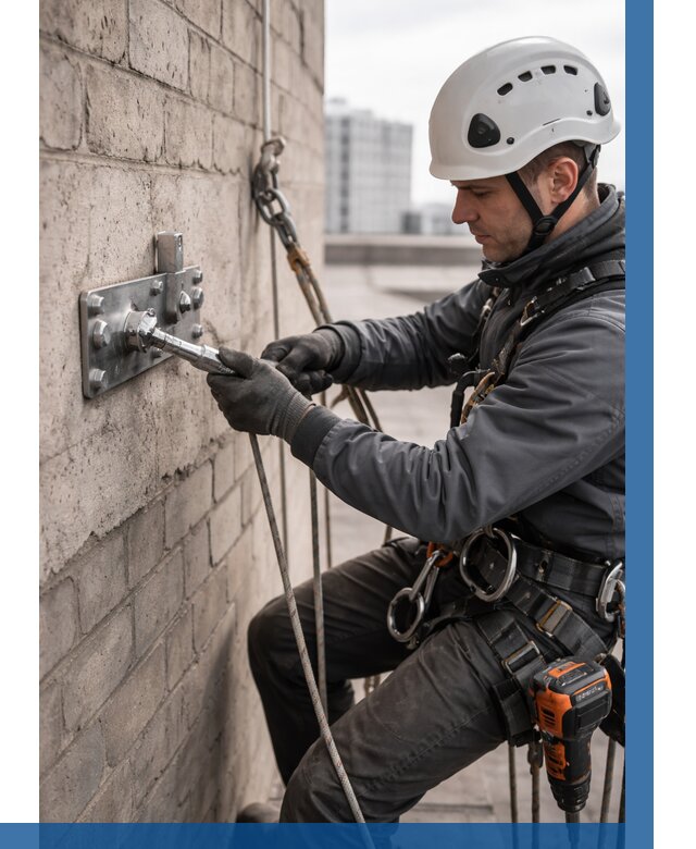 Установка анкерных точек в Мичуринске от 3624 р. | ВЫСОТНИК-Мчр