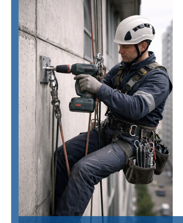 Установка анкерных точек для высотных работ в Мичуринске